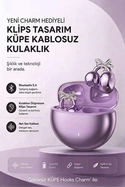 alphastore Fiyonk Charm Hediyeli Modern Klips Tasarımlı Kablosuz Kulaklık