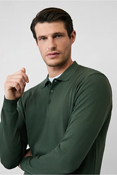 Kiğılı Regular Fit Düğmeli Polo Yaka Triko Kazak