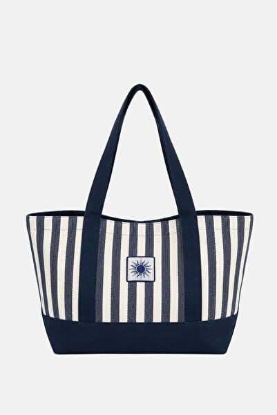 Reflect Studio Güneş Harringbone Kanvas Tote Çanta - Lacivert
