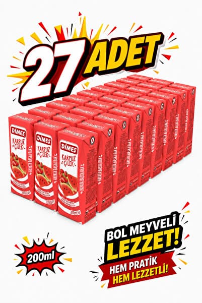 Dimes Karpuz Çilek Içeceği Leaf 0.2 L*27 Adet