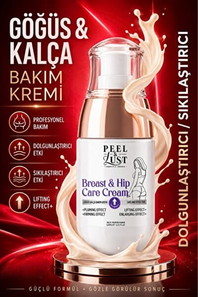 PEEL & LUST Göğüs ve Kalça Büyütmeye Yardımcı Bakım Kremi, iki formül bir arada.