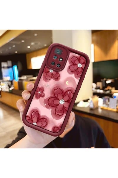 SLIMFELT Redmi 10 2022 Uyumlu Yüksek Kaliteli Çiçek Desenli, Düşmeye Dayanıklı Silikon Kılıf