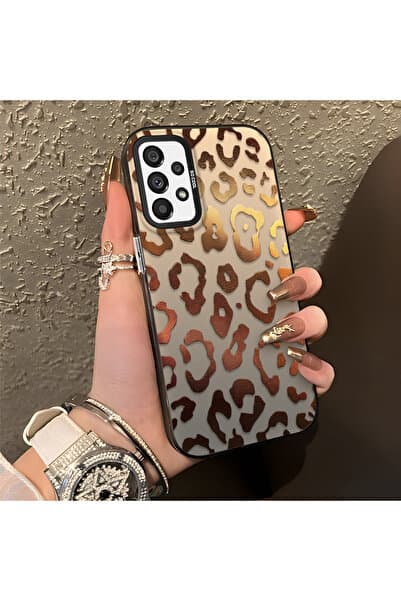 SLIMFELT Samsung Galaxy A73 Uyumlu Lüks çok yönlü leopar desenli kılıf, zarif ve çarpma korumalı