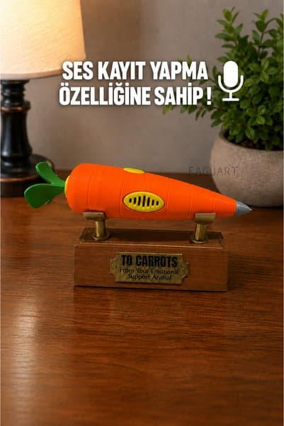 FagüArt Zootopia Havuç Kalem Speaker - Gerçek Ses Kayıt ve Dinleme Özellikli Standlı