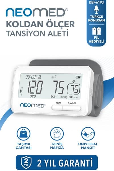 neomed DBP-6193 Türkçe Konuşan Entegre Manşonlu Üst Koldan Dijital Tansiyon Aleti- Hortumsuz Tasarım