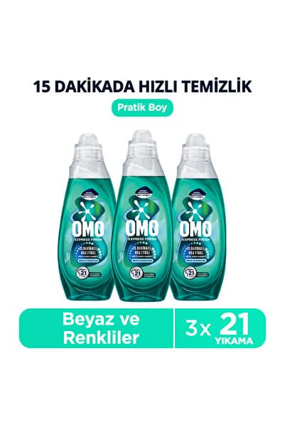 Express Fresh Kötü Koku Karşıtı Renkliler&Beyazlar Sıvı Çamaşır Deterjanı 840 ml x3