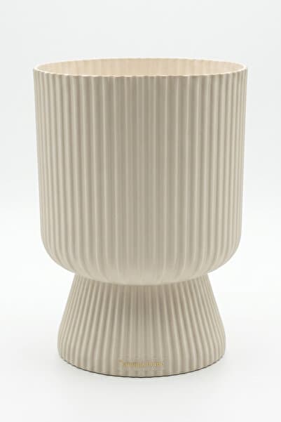TEMMUZ HOME Lotus 1 Adet 1.8 Litre Ayaklı Saksı - 19.5 cm X 14 cm Çiçek ve Bitki Saksısı