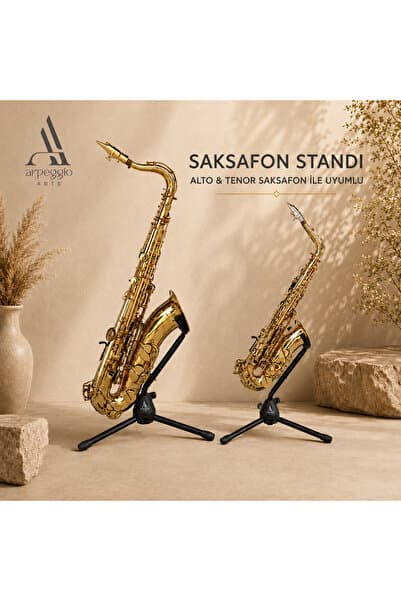 arpeggio ARTE Premium Alto & Tenor Saksafon Standı | Katlanabilir Profesyonel Saksafon Sehpası