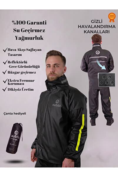 OUTDO Nefes alabilen Motorcu Yağmurluk %100 su geçirmez Alt Üst Takım