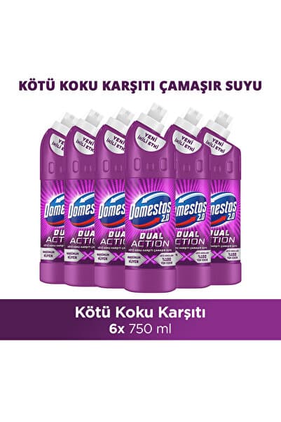 Dual Action Kötü Koku Karşıtı Çamaşır Suyu 750 ml x6