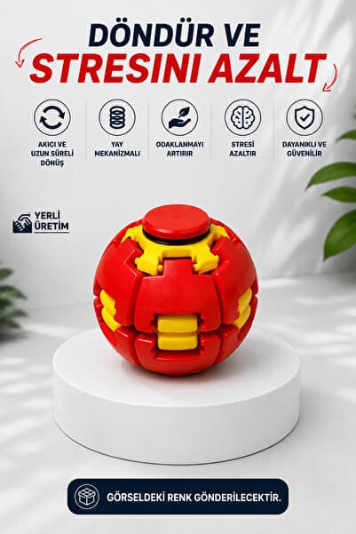 hauswert Bas Döndür Stres Topu Stres Giderici Mekanizmalı Renkli Fidget Spinner Spinball Top Oyuncak