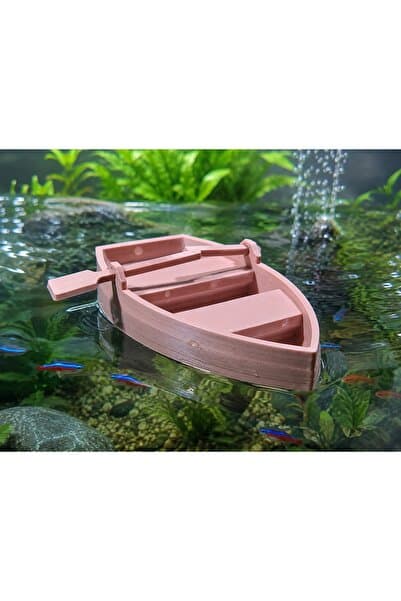 Marco Fresco 3D Baskı Mini Kayık Akvaryum Dekoru Yüzen Tekne PLA 8x4,5x2 cm