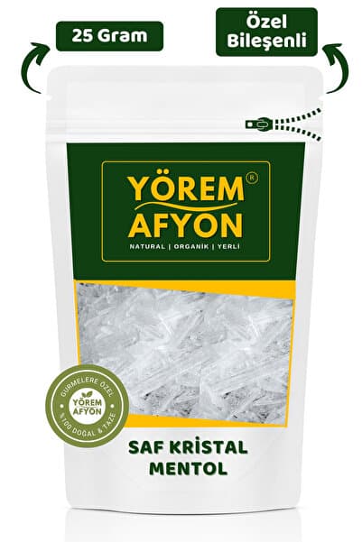 Gülçehre Yörem Afyon Doğal Tıbbi Nane Bileşenli Keskin Ferahlatıcı Kristal Mentol {Menthol Crystals} | 25Gr.