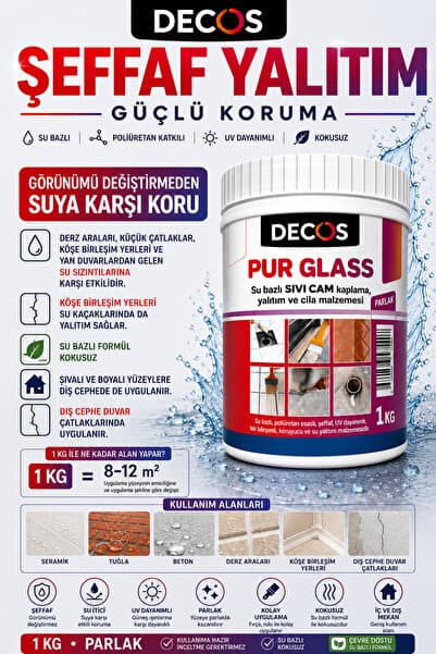 DECOS Şeffaf Güçlü Kokusuz Su Yalıtım Malzemesi 1 Kg
