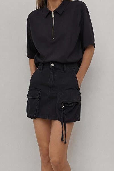 VATKALI Kargo denim mini etek