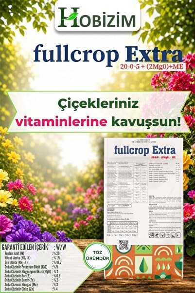FullCrop EXTRA Organik Bitki ve Çiçek Gübresi - Çiçek ve Kök Geliştirici - 1KG