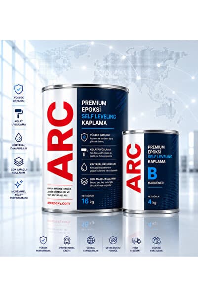 ARCMARİN KİMYA VE DENİZCİLİK HIRDAVAT Epoksi Self Leveling Zemin Teras Balkon Otopark Boya ve Kaplama 20 kg Kıt
