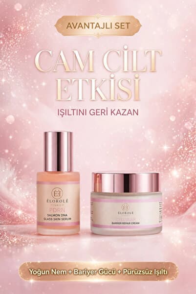 ELOROLE Pdrn Somon DNA Glass Skin Serum ve Seramid Bariyer Onarıcı Krem 2'li Salmon Cam Cilt Bakım Seti