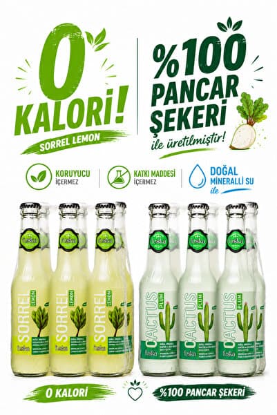 Fuska 12'li Kuzukulağı ve Kaktüs Aromalı Doğal Mineralli Gazlı İçecek Set 250ml x 12 Adet