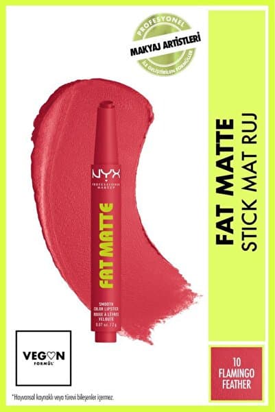 NYX Professional Makeup Fat Matte Nemlendirme Etkili Mat Ruj - 10 Flamingo Feather