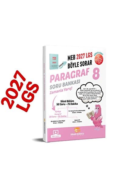 SİNAN KUZUCU YAYINLARI 8. Sınıf 2027 Lgs Meb Böyle Sorar PARAGRAF Soru Bankası Video Çözümlü
