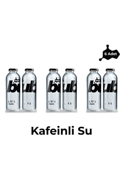 BUBA_WTR Buba Kafeinli Su (6 Adet) | 60 mg Kafein, Şekersiz ve Kalorisiz Kafeinli Su