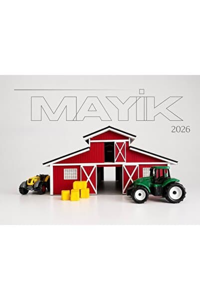 MAYİK2026 Büyük Dekoratif Çiftlik Ahırı Sergileme Standı Kırmızı Tasarım Depolama Alanı
