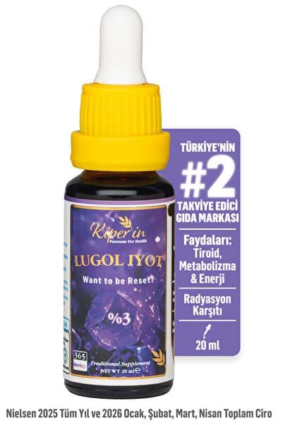 Lugol İyot | %3 İyot & %6 Potasyum İyodür | Kaliteli İçerik | Pureness For Health İlkesi | 365 Damla