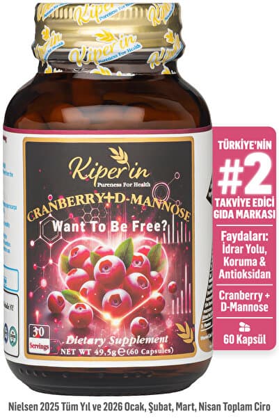 Kiperin Cranberry, D-mannoz, C Vitamin - Idrar Yolu Sağlığı (60Kapsül & 1400mg)