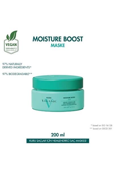 HUSH Veganic Moisture Boost Kuru Saçlar İçin Nemlendirici Maske 200 ml