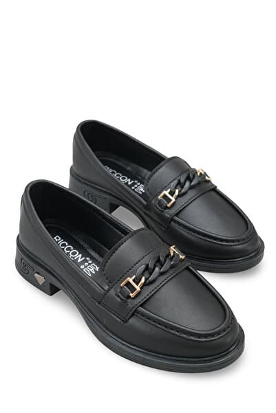 Riccon Criscerys Kadın Loafer 0012500 Siyah Cilt