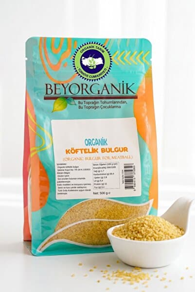 BEYORGANİK Organik Köftelik Bulgur 500gr (PESTİSİT VE AFLATOKSİN ANALİZLİ)