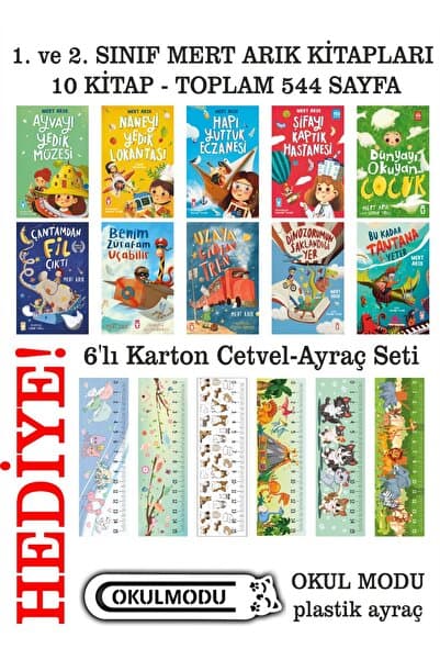 Timaş Çocuk Mert Arık Okuma Kitapları 1. Sınıf ve 2. Sınıf 10 Kitap 544 Sayfa
