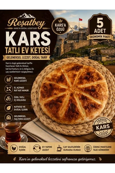 REŞATBEY BS Reşatbey Kars Tatlı Ev Ketesi 5 Adet | Geleneksel El Yapımı Kete