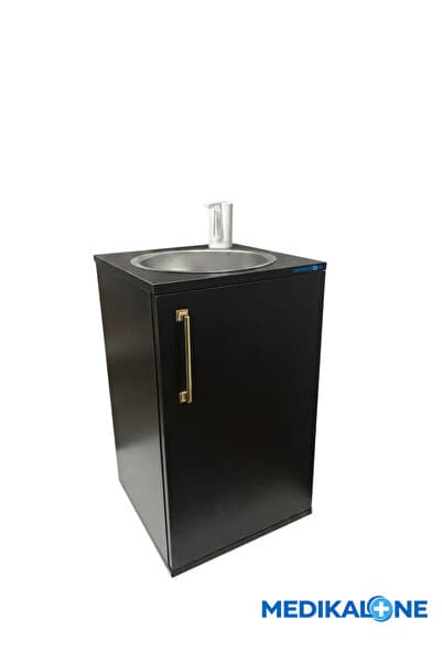 MEDIKALONE Seyyar Lavabo ( Mobil ) Siyah Yeni Yönetmeliğe Uygun Model
