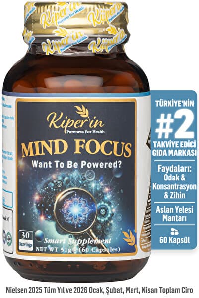 Mind Focus Aslan Yelesi Mantarı, Sitikolin, Rhodiola, L-Theanin .. (1440mg) | Akıllı Gıda Takviyesi