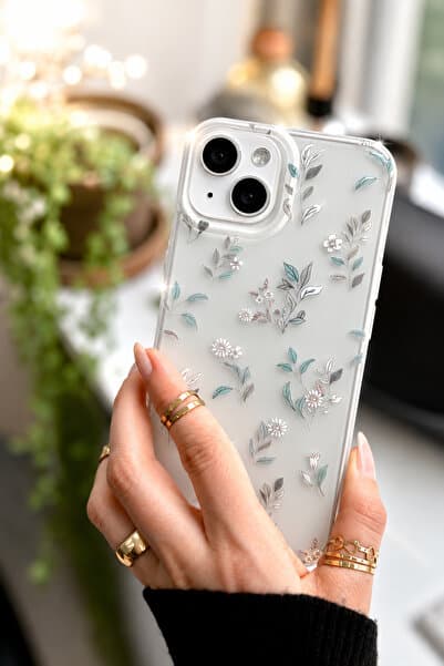 Go Aksesuar Iphone 13 - 14 ve 15 Uyumlu Darbe Önleyici Mat Şeffaf Baskılı Silikon Kılıf