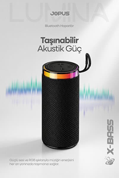 Jopus Yüksek Sesli Işıklı Taşınabilir TWS Bluetooth Hoparlör Şarjlı Kablosuz Speaker USB SD Destekli