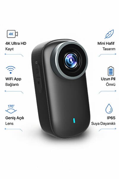 METONTECH 4K Ultra HD Mini Aksiyon Kamerası | Taşınabilir, Wi-Fi, Geniş Açı Lens, Zengin Kutu İçeriği, IP65 Su Geçirmez, Kompakt Tasarım