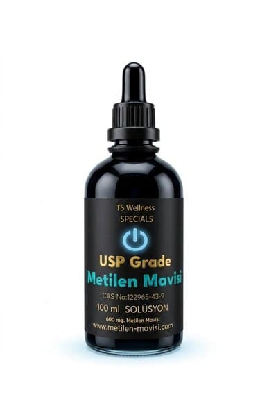 TS Wellness Metilen Mavisi USP Grade %99+ Saflıkta Ağır Metal İçermez Işık Geçirmez Cam Şişe