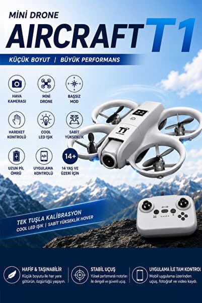 TECHNOMEN Mini Kameralı Drone WiFi FPV Canlı Görüntü Aktarımlı Uzaktan Kumandalı Drone Başsız Mod Sabit Yükseklik Hover