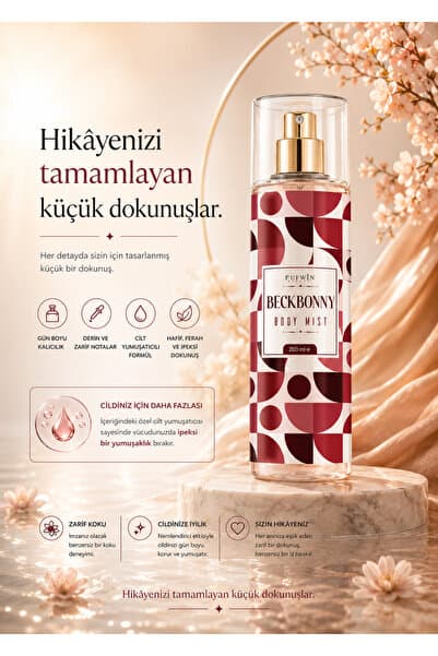 Pufwin Beauty Beckbonny Body Mist 200 ml Gün Boyu Kalıcı Kadın Vücut Spreyi