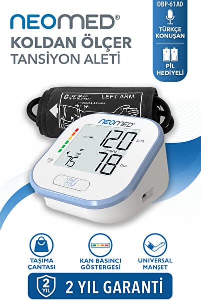 neomed DBP-61A0 Türkçe Konuşan Tek Tuşla Ölçen Üst Koldan Dijital Tansiyon Aleti