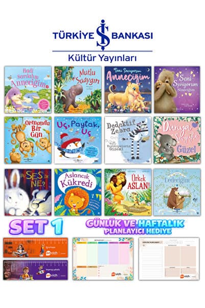 Türkiye İş Bankası Kültür Yayınları Resimli Büyük Boy Çocuk Hikaye Kitabı Seti 12 Kitap - Set 1