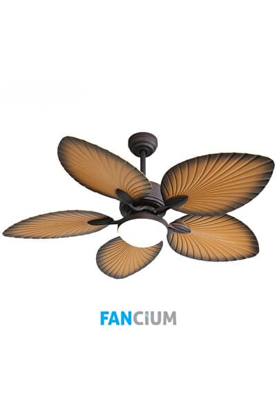 FANCİUM Led Aydınlatmalı Uzaktan Kumandalı 5 Kanatlı Kahverengi Tavan Vantilatörü