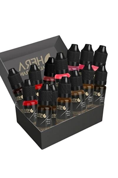 Hera Altın Oran 14 Adet 5ml Kalıcı Makyaj Microblading, Dudak Renklendirme Ve Eyeliner Boyası Full Set