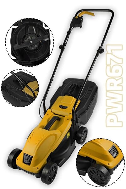 ELEKTİRİKLİ ÇİM BİÇME MAKINESİ 1200 V BAKIR SARGI 3 FARKLI YÜKSEKLİK AYARI 25-45-65 MM