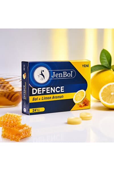 Jenbol Defence Bal + Limon Aromalı Pastil Ferahlatıcı Şeker 24'lü – Bal, Limon, Mentol ve Zencefil İçerikli