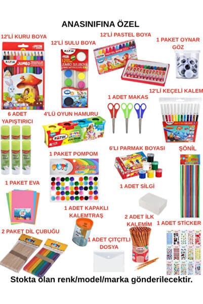 Dağtaş Kırtasiye Anasınıfına Özel Set1