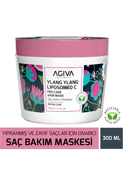 Agiva Ylang Ylang Liposomed C Zayıf ve Yıpranmış Saçlar İçin Yoğun Onarıcı Saç Bakım Maskesi 300 ml – Vegan